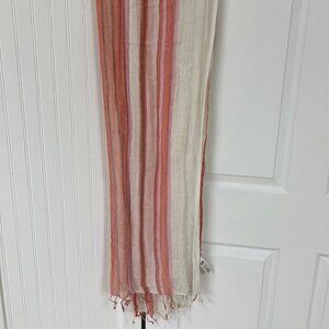 H&M Wrap Scarf / Wrap - Pink & White Striped